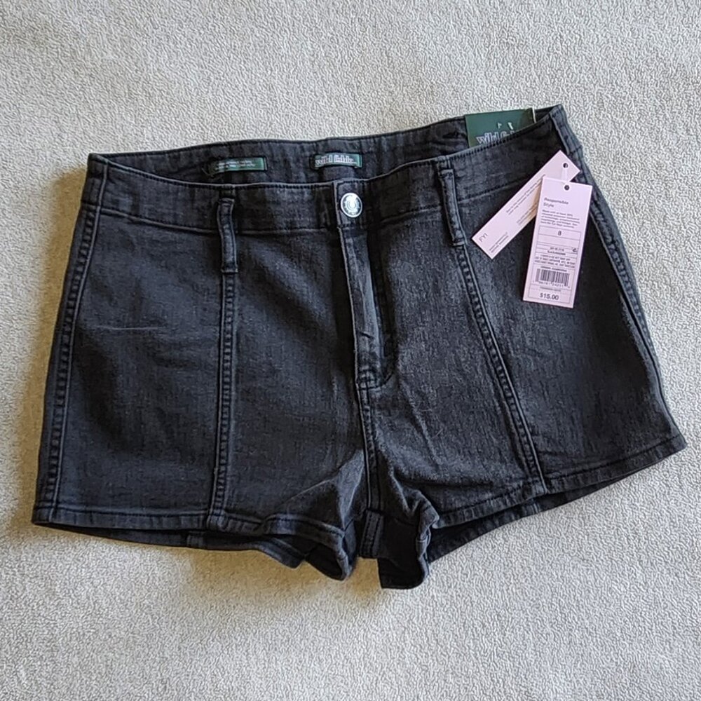 Black Jean Shorts in size 8 NWT